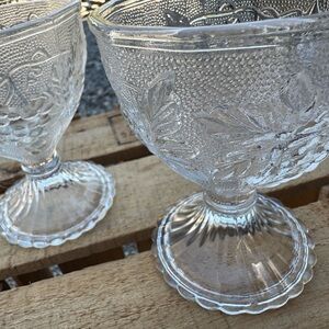 Elegant Clear Glass Goblet Set of 2